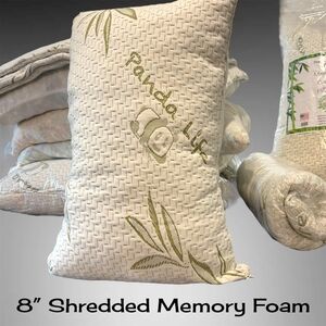 Bamboo #286 Pillow 8" Shredded Memory Foam •flaw• Zip Cover Costco